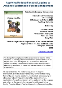 Applying Reduced Impact Logging to Advance Sustainable Forest Management