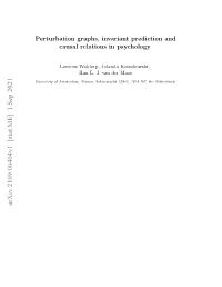 Perturbation Graphs, Invariant Prediction and Causal Relations in Psychology
