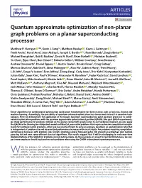 Quantum Approximate Optimization of Non-Planar Graph Problems on a Planar Superconducting Processor