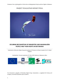 Securing Recognition of Minorities and Maginalized People and Their Rights in Botswana