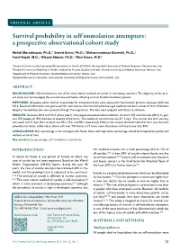 Survival Probability in Self Immolation Attempters: a Prospective Observational Cohort Study