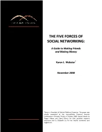 The Five Forces of Social Networking