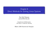Chapter 6 Direct Methods for Solving Linear Systems