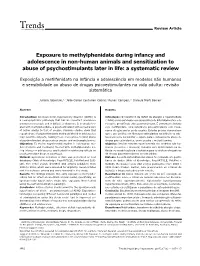 Exposure to Methylphenidate During Infancy and Adolescence in Non-Human Animals and Sensitization to Abuse of Psychostimulants Later in Life: a Systematic Review