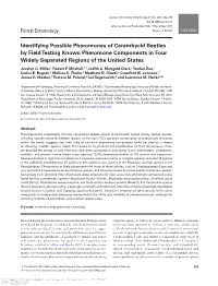 Identifying Possible Pheromones of Cerambycid Beetles by Field Testing Known Pheromone Components in Four Widely Separated Regions of the United States