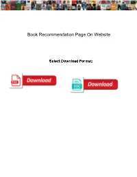 Book Recommendation Page on Website