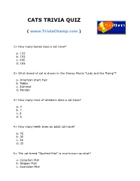 Cats Trivia Quiz