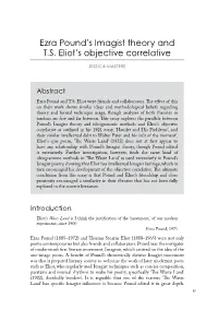 Ezra Pound's Imagist Theory and T .S . Eliot's Objective Correlative
