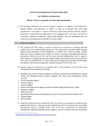 Harlow Local Development Plan Examination 2019 List of Matters and Questions Matter 1: Duty to Co‐Operate An