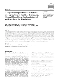 Temporal Changes of Mixed Millet and Rice Agriculture in Neolithic-Bronze