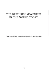 The Brethren Movement in the World Today