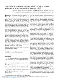 The Insecure Future of Bulgarian Refugial Mires: Economic Progress Versus Natura 2000