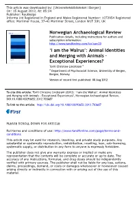 Animal Identities and Merging with Animals