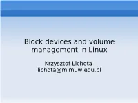 Block Devices and Volume Management in Linux