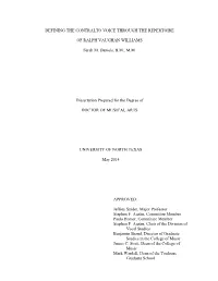 Defining the Contralto Voice Through the Repertoire of Ralph Vaughan
