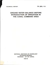 Ground Water Balance Before Introduction of Irrigation in the Canal Command Area