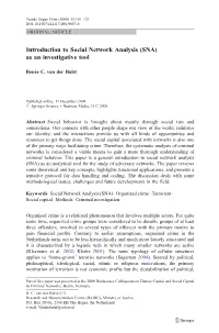 Introduction to Social Network Analysis (SNA) As an Investigative Tool