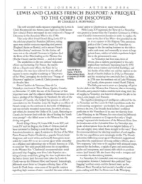 Lewis and Clark's French Passport: a Preq1tel to the Corps of Discovery by Charles E