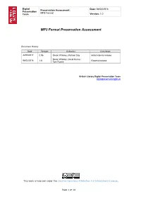 MP3 Format Assessment