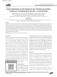 Rare Variation in the Origin of Left Testicular Artery
