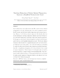 Real-Time Estimation of Battery Internal Temperature Based on a Simpliﬁed Thermoelectric Model
