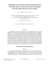 Stratigraphic and Temporal Context and Faunal Diversity of Permian-Jurassic Continental Tetrapod Assemblages from the Fundy Rift Basin, Eastern Canada