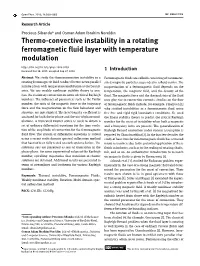 Thermo-Convective Instability in a Rotating Ferromagnetic Fluid Layer
