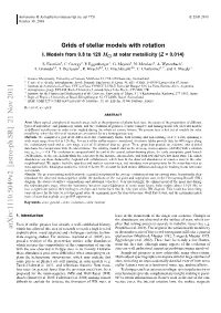 Grids of Stellar Models with Rotation