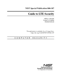 NIST SP 800-187 – Guide to LTE Security