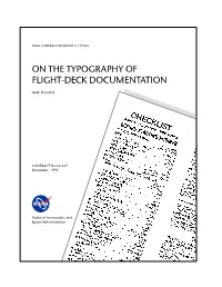 On the Typography of Flight Deck Documentation