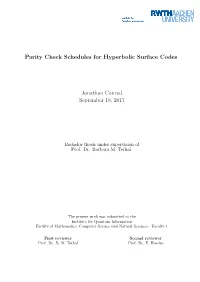Parity Check Schedules for Hyperbolic Surface Codes