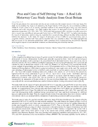 Pros and Cons of Self Driving Vans - a Real Life Motorway Case Study Analysis from Great Britain