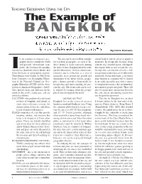 Teaching Geography Using the City: the Example of Bangkok