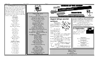Advent Advisor Page 8 the Prayer List Is Found on a Notebook CHURCH of the ADVENT Marked “Prayer Lists” Found on the Table in the Vestibule of the Church