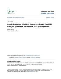 Corrole Synthesis and Catalytic Applications Toward Cobalt(III)- Catalyzed Epoxidation, N-H Insertion, and Cyclopropanation