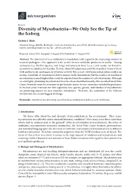 Diversity of Myxobacteria—We Only See the Tip of the Iceberg