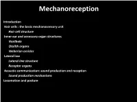 Mechanoreception