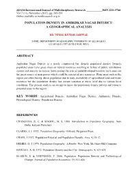 Population Density in Ambedkar Nagar District: a Geographical Analysis