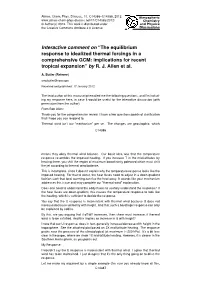 The Equilibrium Response to Idealized Thermal Forcings in a Comprehensive GCM: Implications for Recent Tropical Expansion” by R
