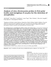 Analysis of Nine Chromosome Probes in First Polar Bodies and Metaphase II Oocytes for the Detection of Aneuploidies