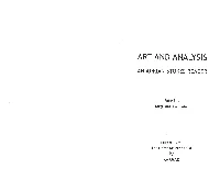 Art and Analysis