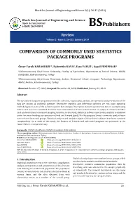 Comparison of Commonly Used Statistics Package Programs