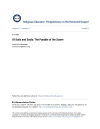 Of Soils and Souls: the Parable of the Sower