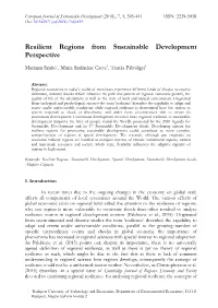 Resilient Regions from Sustainable Development Perspective