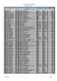 Stock List Updated 28/09/2021