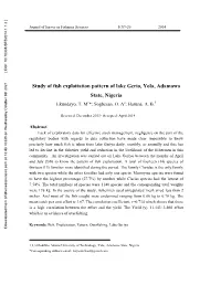Study of Fish Exploitation Pattern of Lake Gerio, Yola, Adamawa State, Nigeria Ekundayo, T