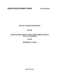 Tonga Outer Islands Agriculture Development Project