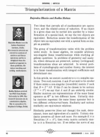 Triangularization of a Matrix