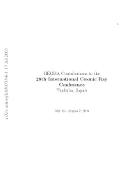 Arxiv:Astro-Ph/0307334V1 17 Jul 2003 HEGRA Contributions to the 28Th