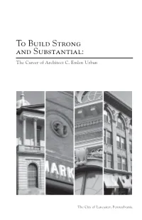 C Emlen Urban: to Build Strong and Substantial Booklet